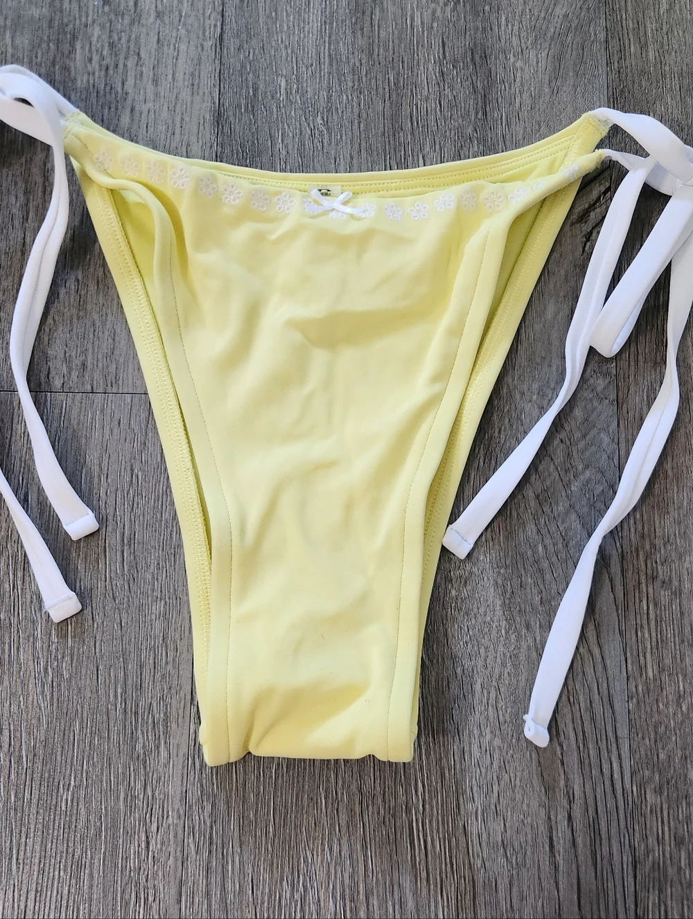 Frankies Bikini X Pink Popcorn Yellow Side Tie Bikini Bottom‎